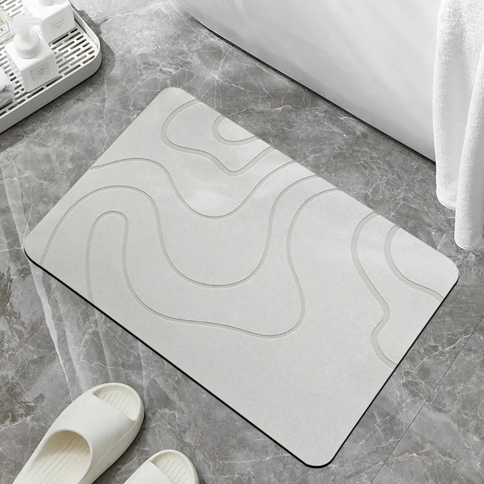 Le Tapis de Bain AquaSafe™ – Confort Minéral & Séchage Instantané Diatoma Home