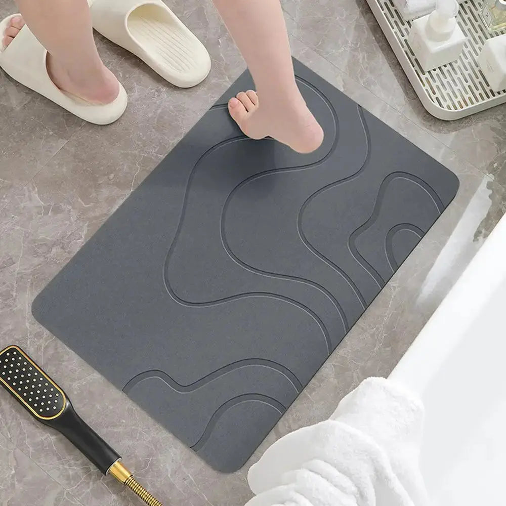 Le Tapis de Bain AquaSafe™ – Confort Minéral & Séchage Instantané Diatoma Home