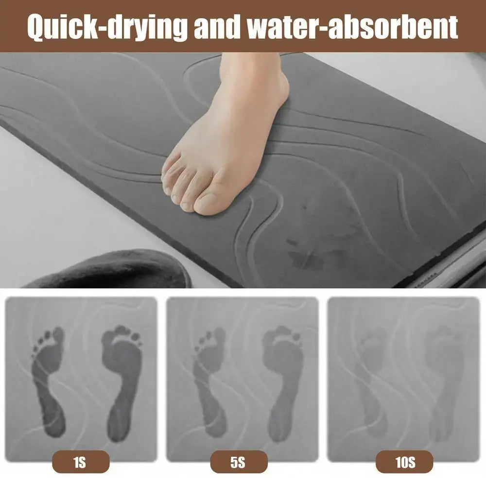 Le Tapis de Bain AquaSafe™ – Confort Minéral & Séchage Instantané Diatoma Home