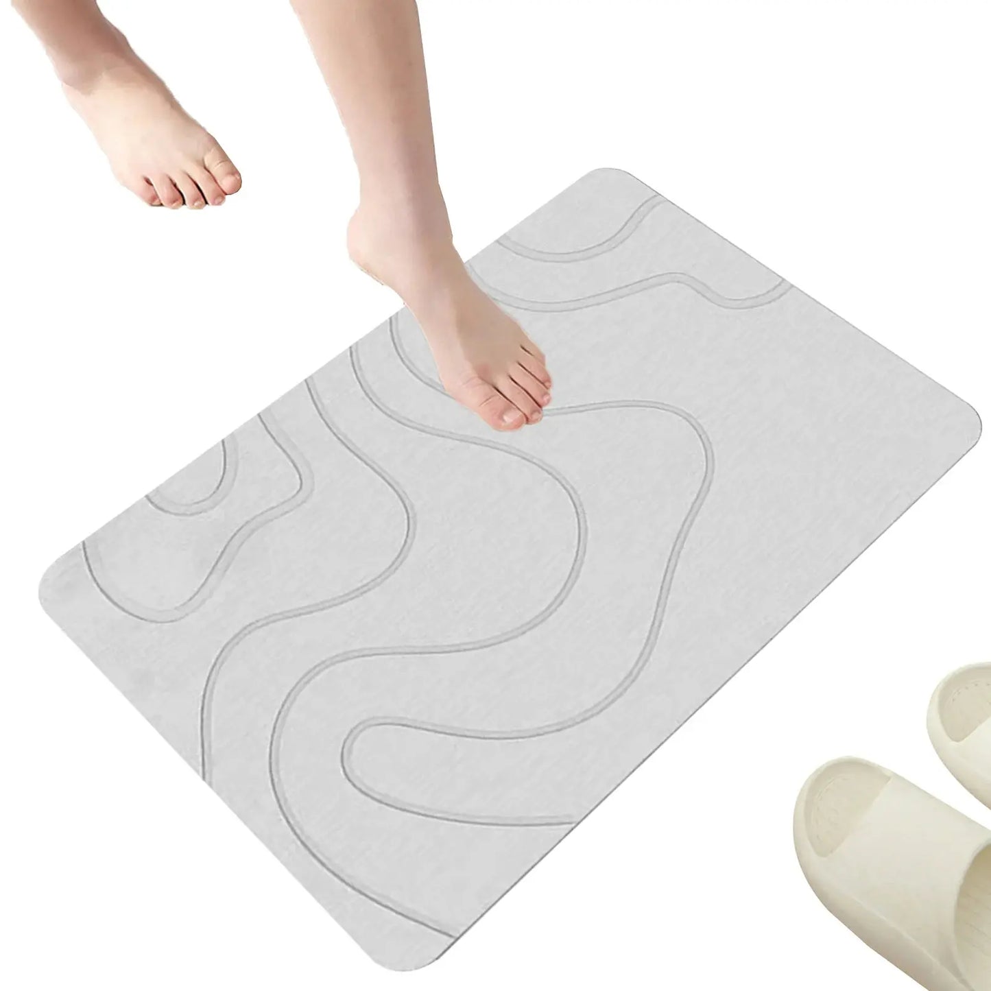Le Tapis de Bain AquaSafe™ – Confort Minéral & Séchage Instantané Diatoma Home